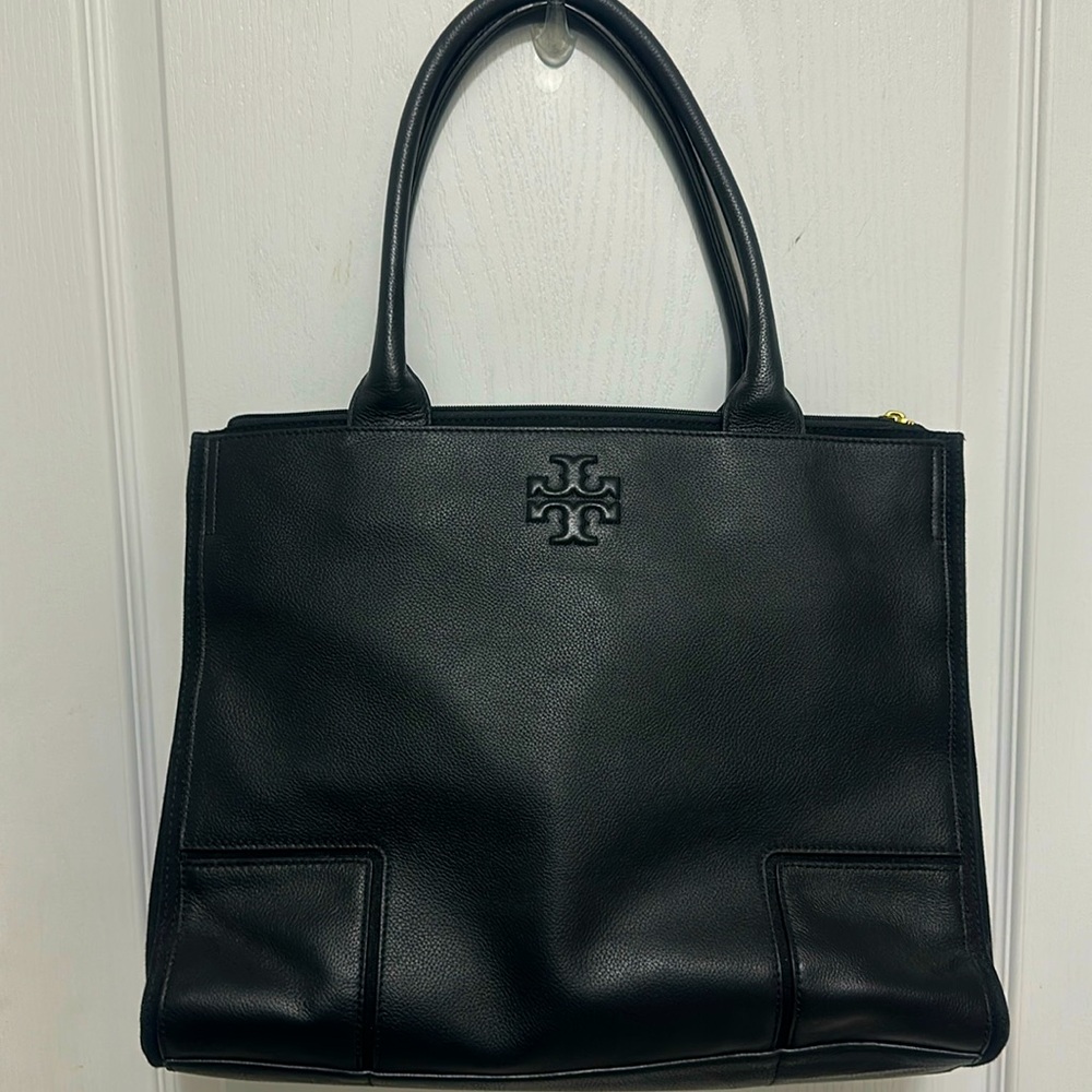 Tory Burch Black Pebbled Leather Tote